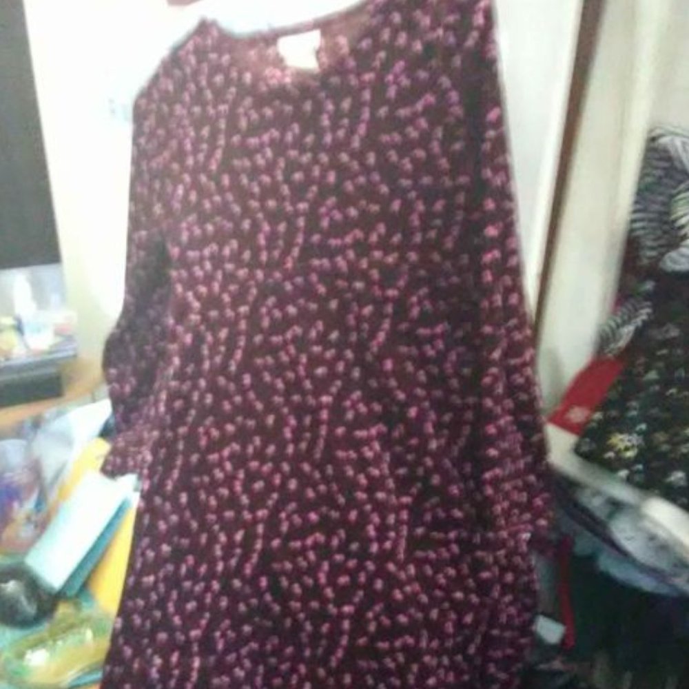 3/$20 Girls Dress Brand Rare Edition Maroon with Pink Flowers 10 or 10-12 Velour